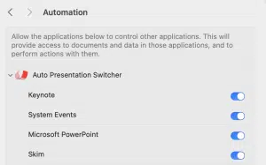 macOS Automation permission popup for APS and PowerPoint