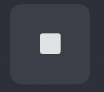 A minimalistic gray button with a white square center, set against a dark background.