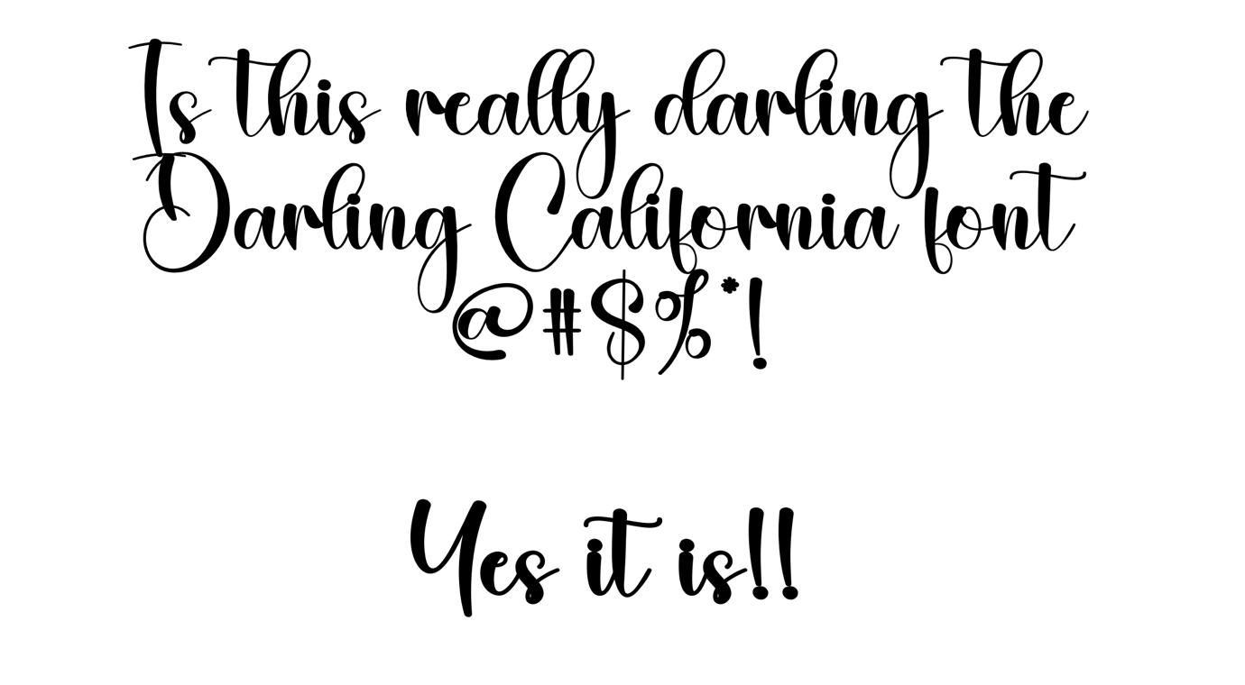 The slide text displayed correctly in the Darling California font